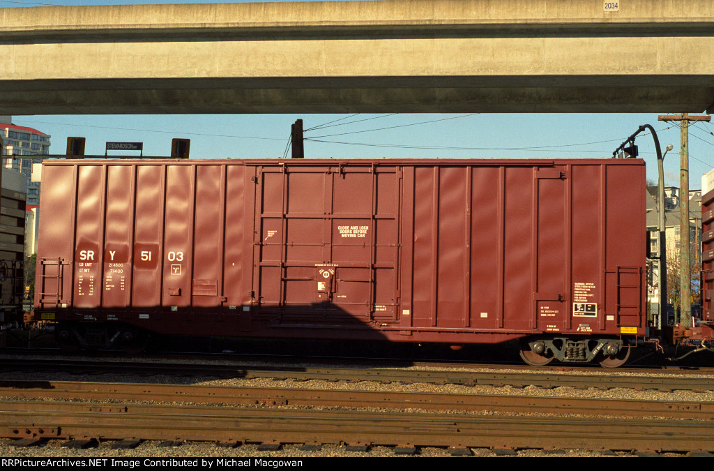 SRY 5103 506 ft Single Door Excess Height Boxcar